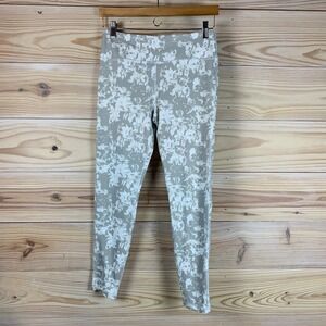 Senita Athletics Running Tight‎ Women Medium Gray Floral Pockets Gym Run